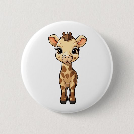 Illustration von Cartoon-Giraffen Button (Vorderseite)