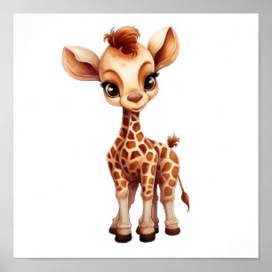 Illustration von Cartoon-Giraffen Poster