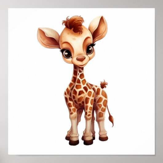 Illustration von Cartoon-Giraffen Poster (Vorne)