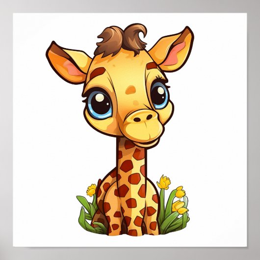 Illustration von Cartoon-Giraffen Poster (Vorne)