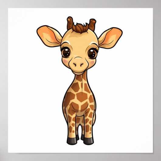 Illustration von Cartoon-Giraffen Poster (Vorne)