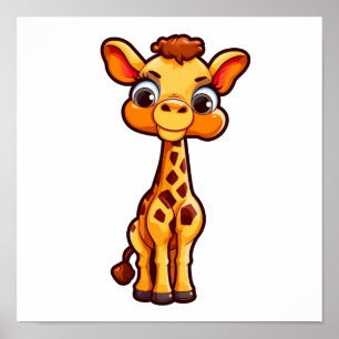 Illustration von Cartoon-Giraffen Poster