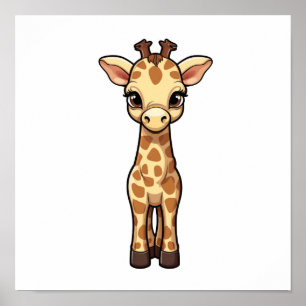 Illustration von Cartoon-Giraffen Poster