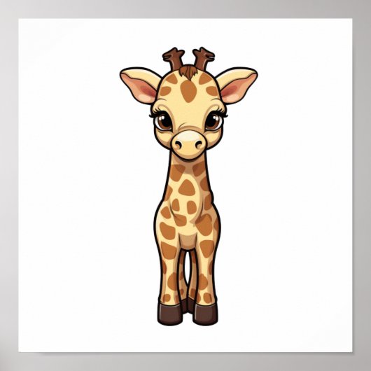 Illustration von Cartoon-Giraffen Poster (Vorne)