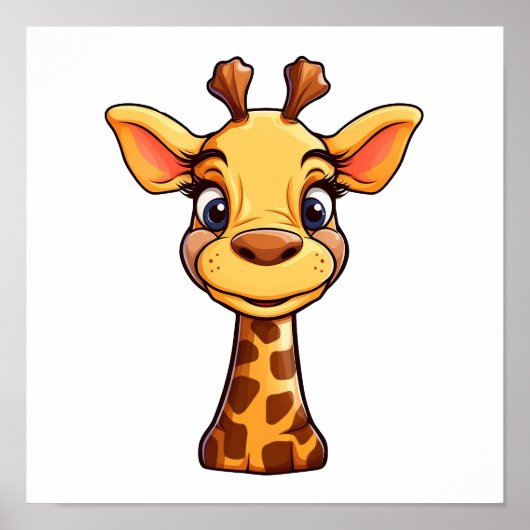 Illustration von Cartoon-Giraffen Poster (Vorne)