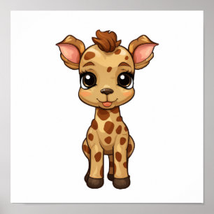 Illustration von Cartoon-Giraffen Poster