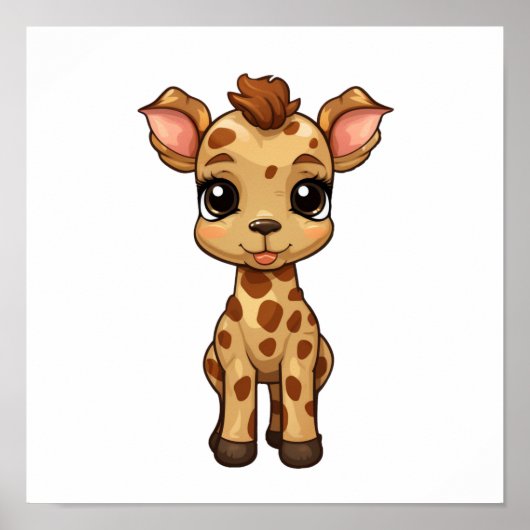 Illustration von Cartoon-Giraffen Poster (Vorne)