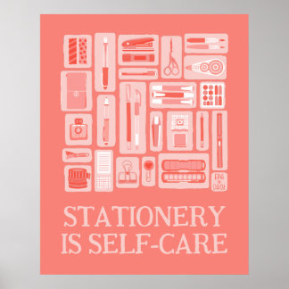 Illustration von Coral Red Creative Tools Selbstve Poster