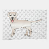 Illustration von Cream Labrador Retriever Cartoon Geschirrtuch (Horizontal)
