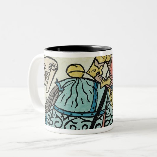 Illustration "von den Canterbury-Geschichten Zweifarbige Tasse (Vorderseite Links)