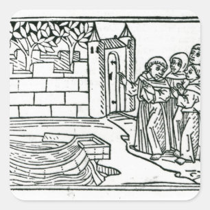 Illustration 'von der Reise von St. Brendan Quadratischer Aufkleber