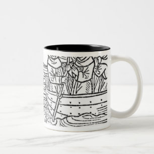 Illustration 'von der Reise von St. Brendan Zweifarbige Tasse