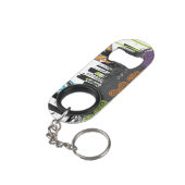 Illustration von einem grungy Stadtbild Schlüsselbund Flaschenöffner (Rückseite Schrägansicht)