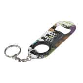 Illustration von einem grungy Stadtbild Schlüsselbund Flaschenöffner (Vorderseite Schrägansicht)