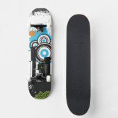 Illustration von einem grungy Stadtbild Skateboard (Vorderseite)