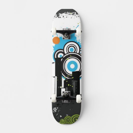 Illustration von einem grungy Stadtbild Skateboard (Vorderseite)