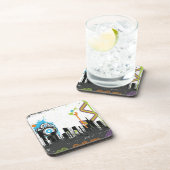 Illustration von einem grungy Stadtbild Untersetzer (Rechte Seite)