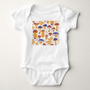 Illustration von essbaren Pilzen im Vintage-Stil Baby Strampler