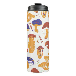 Illustration von essbaren Pilzen im Vintage-Stil Thermosbecher