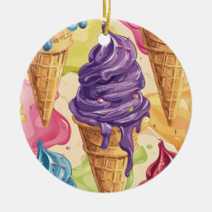 Illustration von farbigem Tropfeis Keramik Ornament