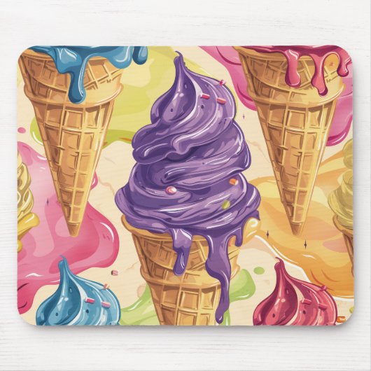 Illustration von farbigem Tropfeis Mousepad (Vorne)