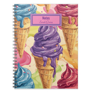Illustration von farbigem Tropfeis Notizblock