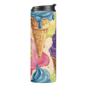 Illustration von farbigem Tropfeis Thermosbecher (Nach links gedreht)