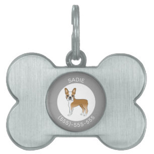 Illustration von Fawn and White Boston Terrier Dog Tiermarke