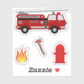 Illustration von Feuerwehren Aufkleber (Blatt)