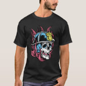 Illustration von Fireman Skull T-Shirt (Vorderseite)