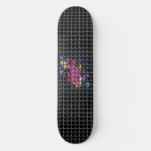 Illustration von Fischen hinter einem Netz Skateboard (Vorderseite)