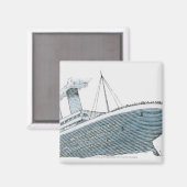 Illustration von Fluggästen, die von der Titanic f Magnet (Vorderseite/Rückseite)
