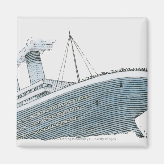 Illustration von Fluggästen, die von der Titanic f Magnet (Vorne)