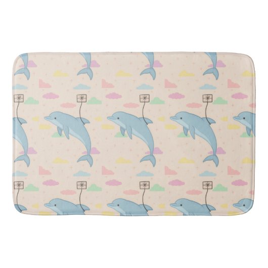 Illustration von Flying Delphin Deliverings Letter Badematte (Vorderseite)