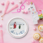 Illustration von Fox und Kaninchen Weihnachtsschne Pappteller (Party)