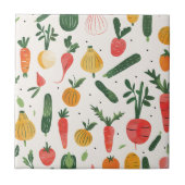 Illustration von frischem Gemüse Fliese (Vorderseite)