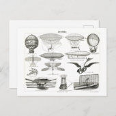 Illustration von Frühfliegmaschinen Vintag Postkarte (Vorne/Hinten)