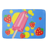 Illustration von Fun Pink Popsicle und Strawberrie Badematte (Vorderseite)