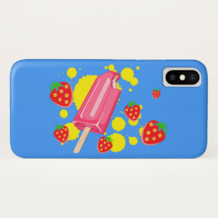 Illustration von Fun Pink Popsicle und Strawberrie Case-Mate iPhone Hülle