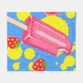 Illustration von Fun Pink Popsicle und Strawberrie Fleecedecke (Vorderseite (Horizontal))