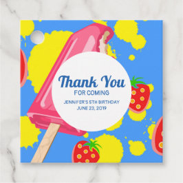 Illustration von Fun Pink Popsicle und Strawberrie Geschenkanhänger