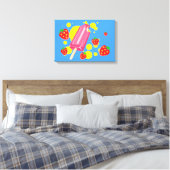 Illustration von Fun Pink Popsicle und Strawberrie Leinwanddruck (Insitu (Schlafzimmer))