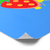 Illustration von Fun Pink Popsicle und Strawberrie Poster (Ecke)