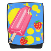 Illustration von Fun Pink Popsicle und Strawberrie Rucksack (Vorderseite)