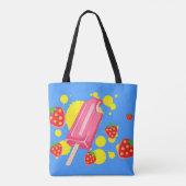 Illustration von Fun Pink Popsicle und Strawberrie Tasche (Rückseite)