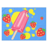 Illustration von Fun Pink Popsicle und Strawberrie Tischdecke (Vorderseite (Horizontal))