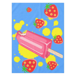 Illustration von Fun Pink Popsicle und Strawberrie Tischdecke