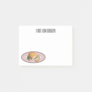 Illustration von geröstetem Schweinebauch  Post-it Klebezettel