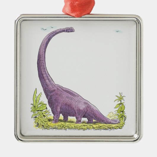 Illustration von Giraffatitan Dinosaurier Ornament Aus Metall (Vorne)