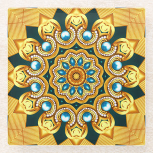 Illustration von Gold Pearl Decorative Frame Glasuntersetzer